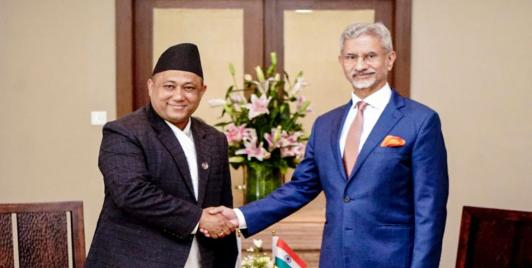 Nepal’s Foreign Minister Shisir Khanal meeting with S Jaishankar