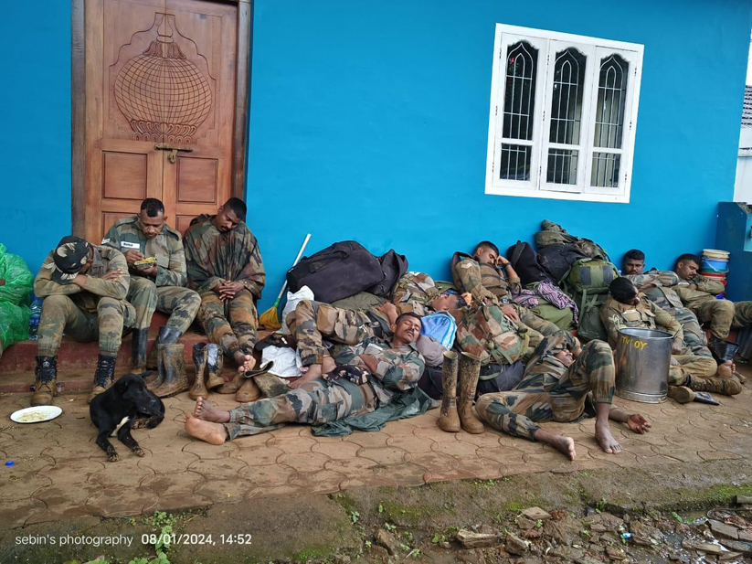 Sappers sleeping after a gruelling 31 hours of bridge construction