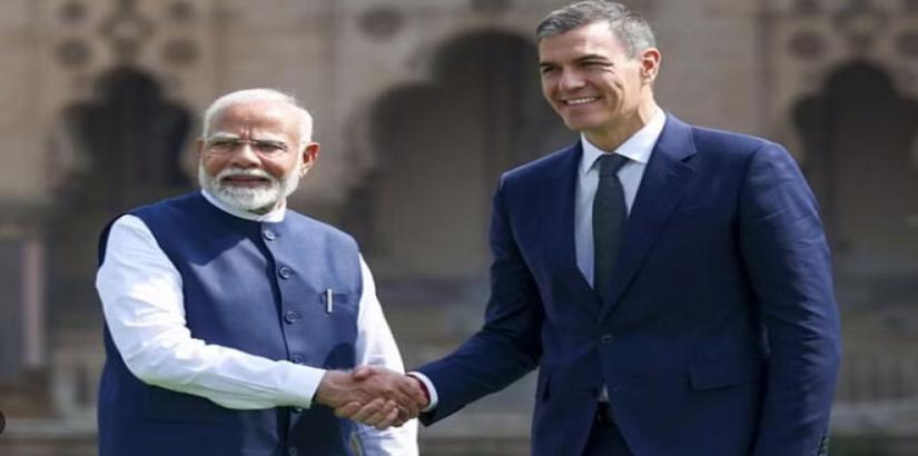 PM Modi and Spanish PM Pedro Sanchez in Vadodara