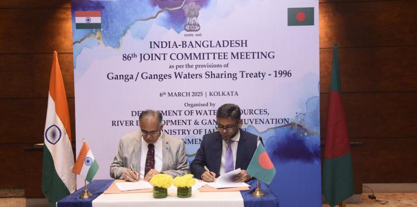Ganga water treaty being signed (Photo: Twitter)