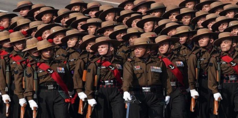 Gorkha Regiment marching on Republic Day