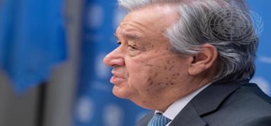 United Nations Secretary-General Antonio Guterres speaks to the media on Thursday, January 28, 2021, at the UN headquarters in New York. (Photo: UN)