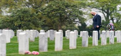 US President Joe Biden visits the Arlington National Cemetery on Wednesday, April 14, 2021, to pay his respects at the graves of US military personnel killed in Afghanistan. (Photo: White House) US President Joe Biden visits the Arlington National Cemetery on Wednesday, April 14, 2021, to pay his respects at the graves of US military personnel killed in Afghanistan. (Photo: White House)