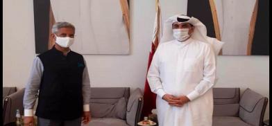Indian foreign minister meet Qatari NSA Indian foreign minister meet Qatari NSA