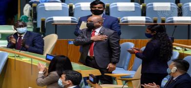 Maldives Foreign Minister Abdulla Shahid acknowledges the applause after his election on Monday, June 7, 2021, as the president of the General Assembly for the next session that starts in September Maldives Foreign Minister Abdulla Shahid acknowledges the applause after his election on Monday, June 7, 2021, as the president of the General Assembly for the next session that starts in September