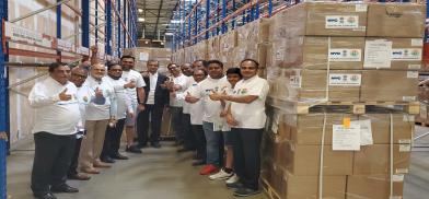 The team of the Federation of Indian Associations of the New York Tri-State Area that arranged for getting medical equipment from New York City and shipping them to India at the warehouse in New Jersey where the material were readied for transportation by air to New Delhi and Mumbai. (Photo: FIA) The team of the Federation of Indian Associations of the New York Tri-State Area that arranged for getting medical equipment from New York City and shipping them to India at the warehouse in New Jersey where the material were readied for transportation by air to New Delhi and Mumbai. (Photo: FIA)