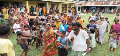 A crowded refugee camp in Assam, northeast India A crowded refugee camp in Assam, northeast India