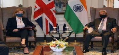 India's External Affairs Minister S. Jaishankar met with Britain's Foreign Secretary Elizabeth Truss on September 20, 2021 in New York. (Photo: MEA) India's External Affairs Minister S. Jaishankar met with Britain's Foreign Secretary Elizabeth Truss on September 20, 2021 in New York. (Photo: MEA)