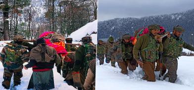 Indian Army evacuating pregnant women (Photo: Latestly) Indian Army evacuating pregnant women (Photo: Latestly)