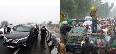PM cavalcade stranded on Ferozepur flyover and farmer protests PM cavalcade stranded on Ferozepur flyover and farmer protests