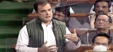 Congress MP Rahul Gandhi speaks in Lok Sabha during the Budget Session of Parliament(Photo: Lok Sabha)