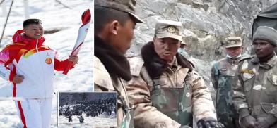 Chinese soldier who fought Indians in Ladakh is honored as torchbearer in Beijing Winter Olympics (Photo: Dailymail)