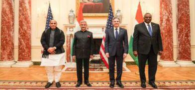 (Left to right) India’s Defence Minister Rajnath Singh, External Affairs Minister S Jaishankar, United States Secretary of State Antony Blinken and country's Secretary of Defense Lloyd Austin (Photo: Twitter) (Left to right) India’s Defence Minister Rajnath Singh, External Affairs Minister S Jaishankar, United States Secretary of State Antony Blinken and country's Secretary of Defense Lloyd Austin (Photo: Twitter)
