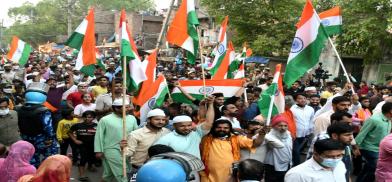 Hindus and Muslims take out joint march in violence-hit Delhi neighbourhood (Photo: Youtube) Hindus and Muslims take out joint march in violence-hit Delhi neighbourhood (Photo: Youtube)