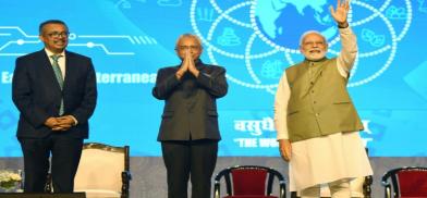 India's Prime Minister Narendra Modi (R) and WHO Director-General Tedros Adhanom Ghebreyesus (L) at the stone laying ceremony (Photo: Twitter) India's Prime Minister Narendra Modi (R) and WHO Director-General Tedros Adhanom Ghebreyesus (L) at the stone laying ceremony (Photo: Twitter)