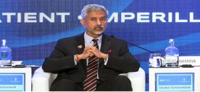 External Affairs Minister S. Jaishankar at the Raisina Dialogue in New Delhi, on 27 January 2022