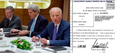 From left, former United States Ambassador to Pakistan Richard Olson, Secretary of State John Kerry and Joe Biden, who was then Vice President, at a meeting in Davos, Switzerland, with Pakistani and Afghani leaders in 2016. (File Photo: State Dept.) A copy of the document filed by former United States Ambassador to Islamabad, Richard Olson, admitting that he was guilty in a case brought by the Justice Department charging him with failing to properly disclose a travel gift from a Pakistani businessman. (Image from Federal Court files in California) From left, former United States Ambassador to Pakistan Richard Olson, Secretary of State John Kerry and Joe Biden, who was then Vice President, at a meeting in Davos, Switzerland, with Pakistani and Afghani leaders in 2016. (File Photo: State Dept.) A copy of the document filed by former United States Ambassador to Islamabad, Richard Olson, admitting that he was guilty in a case brought by the Justice Department charging him with failing to properly disclose a travel gift from a Pakistani businessman. (Imag