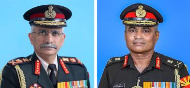 (L) Indian Army chief General M.M. Naravane and (R) Lt. Gen Manoj Pande (L) Indian Army chief General M.M. Naravane and (R) Lt. Gen Manoj Pande