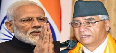 Indian Prime Minister Narendra Modi and Nepali Prime Minister Sher Bahadur Deuba Indian Prime Minister Narendra Modi and Nepali Prime Minister Sher Bahadur Deuba