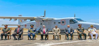 Sri Lankan President Ranil Wickremesinghe was present at the ceremony of Indian Navy's DO 228 Maritime Patrol Aircraft was handed over to Sri Lanka (Photo: Indian Navy/Twitter) Sri Lankan President Ranil Wickremesinghe was present at the ceremony of Indian Navy's DO 228 Maritime Patrol Aircraft was handed over to Sri Lanka (Photo: Indian Navy/Twitter)