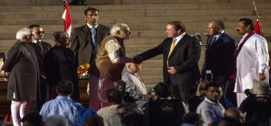 Prime Minister Narendra Modi at 2014 swearing in ceremony with neighborhood guests (Photo: Twitter)