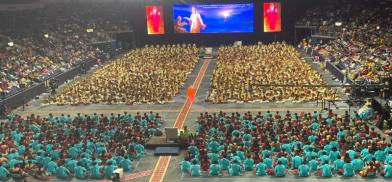 Participants from around the world reciting the Bhagavad Gita on August 13th at the Allen Event Center in Texas(Photo: News India Times)