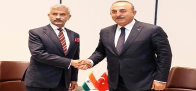 India's External Affairs Minister S. Jaishankar met Turkey’s Foreign Minister Mevlut Cavusoglu on September 20, 2022, on the sidelines of the United Nations General Assembly meeting in New York. (Photo Source: Jaishankar's Tweet) India's External Affairs Minister S. Jaishankar met Turkey’s Foreign Minister Mevlut Cavusoglu on September 20, 2022, on the sidelines of the United Nations General Assembly meeting in New York. (Photo Source: Jaishankar's Tweet)