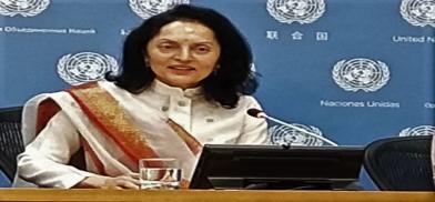 India’s Permanent Representative Ruchira Kamboj speaks at a news conference at the United Nations on Friday, October 7, 2022, about the Security Council Counter-Terrorism Committee’s special meeting in India. (Photo: Arul Louis) India’s Permanent Representative Ruchira Kamboj speaks at a news conference at the United Nations on Friday, October 7, 2022, about the Security Council Counter-Terrorism Committee’s special meeting in India. (Photo: Arul Louis)