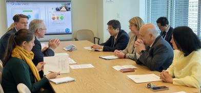 United Nations General Assembly President Csaba Korosi (second from left), meets on Wednesday, November 10, 2022, with India’s Permanent Representative Ruchira Kamboj, right, and the ambassadors of the other G4 countries, Brazil, Germany and Japan, to discuss Security Council reforms. (Photo: Korosi Tweet)