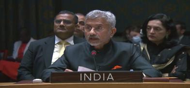 India’s External Affairs Minister speaks at a news conference outside the United Nations Security Council chamber on Thursday, December 15, 2022 India’s External Affairs Minister speaks at a news conference outside the United Nations Security Council chamber on Thursday, December 15, 2022