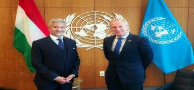 India’s External Affairs Minister S. Jaishankar met with United Nations General Assembly President Csaba Korosi at the United Headquarters in New York on Tuesday, December 13, 2022. (Photo Source: Jaishankar’s tweet) India’s External Affairs Minister S. Jaishankar met with United Nations General Assembly President Csaba Korosi at the United Headquarters in New York on Tuesday, December 13, 2022. (Photo Source: Jaishankar’s tweet)