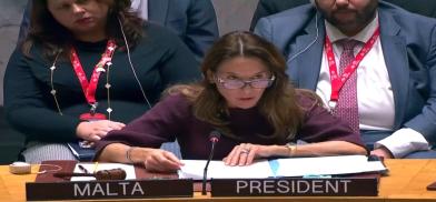 Malta’s Permanent Representative Vanessa Frazier presides over the United Nations Security Council session on terrorism on Thursday, February 9, 2023. (Photo Source: UN) Malta’s Permanent Representative Vanessa Frazier presides over the United Nations Security Council session on terrorism on Thursday, February 9, 2023. (Photo Source: UN)