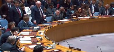 Russia’s Permanent Representative Vassily Nebenzia gestures to United Nations Secretary-General Antonio Guterres to rise up for a moment of silence he had requested at the Security Council on Friday, February 24, 2023, for all victims of conflicts in Ukraine. (Photo Source: UN) Russia’s Permanent Representative Vassily Nebenzia gestures to United Nations Secretary-General Antonio Guterres to rise up for a moment of silence he had requested at the Security Council on Friday, February 24, 2023, for all victims of conflicts in Ukraine. (Photo Source: UN)