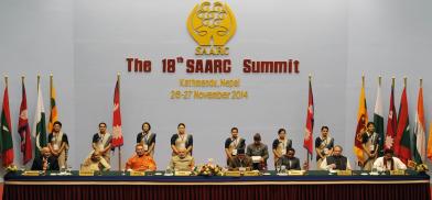 Leaders of SAARC countries at the concluding session of 18th SAARC Summit (November 27, 2014). Photo courtesy: Shivraj / Photo Division / Ministry of External Affairs, India Leaders of SAARC countries at the concluding session of 18th SAARC Summit (November 27, 2014). Photo courtesy: Shivraj / Photo Division / Ministry of External Affairs, India