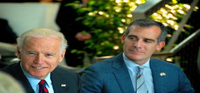 US President Joe Biden, left, with Los Angeles Mayor Eric Garcetti who will be the US ambassador to India. (File Photo: LA Mayor) US President Joe Biden, left, with Los Angeles Mayor Eric Garcetti who will be the US ambassador to India. (File Photo: LA Mayor)