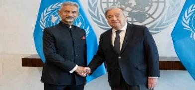 India’s External Affairs Minister S. Jaishankar met with United Nations Secretary-General Antonio Guterres on Thursday, April 21, 2023, at the UN headquarters in New York. (Photo: UN) India’s External Affairs Minister S. Jaishankar met with United Nations Secretary-General Antonio Guterres on Thursday, April 21, 2023, at the UN headquarters in New York. (Photo: UN)
