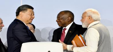 Indian Prime Minister Narendra Modi and Chinese leader Xi Jinping at the BRICS Summit in Johannesburg, South Africa (Photo: Twitter)