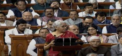 Finance Minister Nirmala Sitharaman presenting budget in Parliament Finance Minister Nirmala Sitharaman presenting budget in Parliament