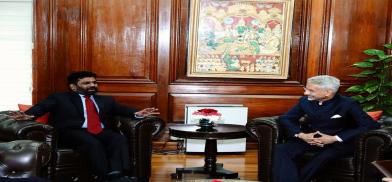 Sri Lanka’s JVP Leader Anura Kumara Dissanayake in talks with with EAM Jaishankar in New Delhi Sri Lanka’s JVP Leader Anura Kumara Dissanayake in talks with with EAM Jaishankar in New Delhi