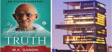 Gandhi book and Antilla, the 27-floor Ambani residence in Mumbai Gandhi book and Antilla, the 27-floor Ambani residence in Mumbai