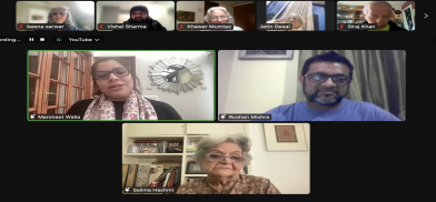 Art and Southasian Voices: Manmeet Walia, Roshan Mishra and Salima Hashmi. Screenshot. Art and Southasian Voices: Manmeet Walia, Roshan Mishra and Salima Hashmi. Screenshot.