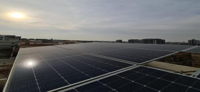 Solar panels installed on a building in Islamabad Photo by Talha Azhar