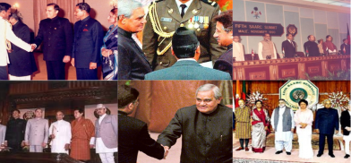 Images from various SAARC summits sourced from copyright-free photos. Collage by Pragayan Srivastava Images from various SAARC summits sourced from copyright-free photos. Collage by Pragayan Srivastava