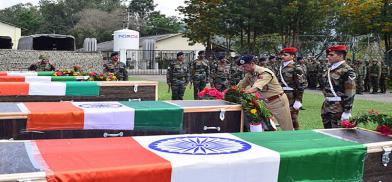 The wreath-laying ceremony for the fallen bravehearts in the Poonch terror attack (Photo: Twitter) The wreath-laying ceremony for the fallen bravehearts in the Poonch terror attack (Photo: Twitter)