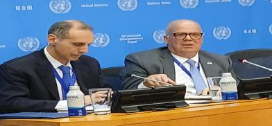 Greece's Permanent Representative Evangelos Sekeris, right, who is the Security Council president for May, speaks to reporters on Thursday, May 1, 2025, at the United Nations. (Photo: Arul Louis) Greece's Permanent Representative Evangelos Sekeris, right, who is the Security Council president for May, speaks to reporters on Thursday, May 1, 2025, at the United Nations. (Photo: Arul Louis)