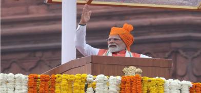 Prime Minister Narendra Modi addresses the nation during Independence Day celebrations at the historic Red Fort in Delhi Prime Minister Narendra Modi addresses the nation during Independence Day celebrations at the historic Red Fort in Delhi