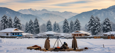 Snowfall in Kashmir