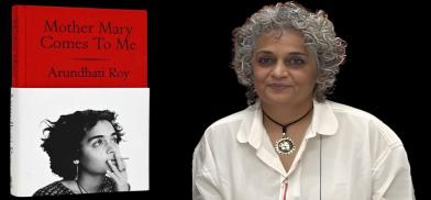 Arundhati Roy and her latest book ‘Mother Mary Comes to Me’. Arundhati Roy photo by Bidhi Adhikari. Bookjacket photo file.