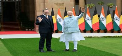 Belgian PM Bart De Wever with Indian PM Narendra Modi (photo by Belga news agency)