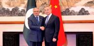 Pakistan's Foreign Affairs Minister Mohammad Ishaq Dar meets Chinese Foreign Minister Wang Yi, at the Diaoyutai State Guesthouse in Beijing, China.